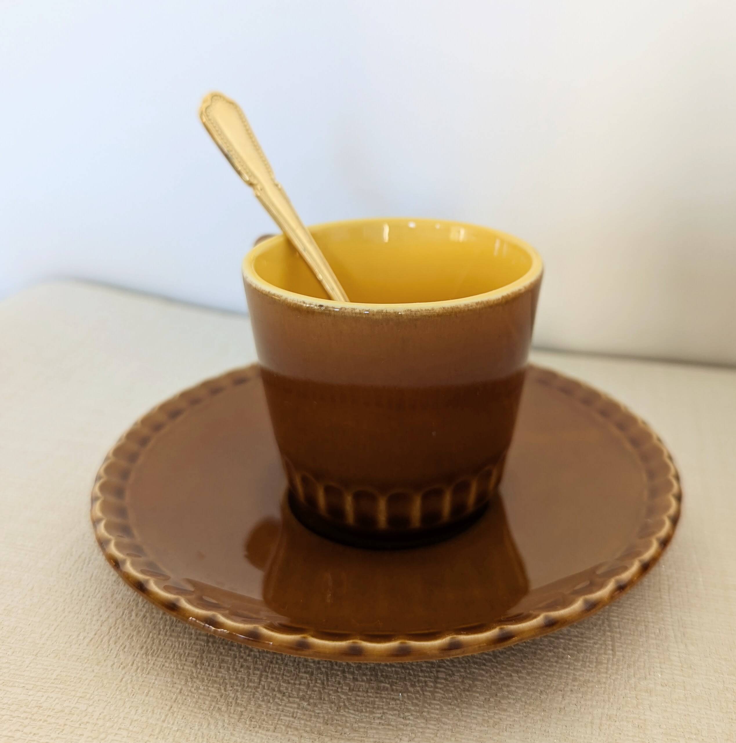 8 vintage Sarreguemines coffee cups