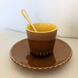8 vintage Sarreguemines coffee cups