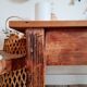 Farmhouse coffee table in raw wood with storage chest