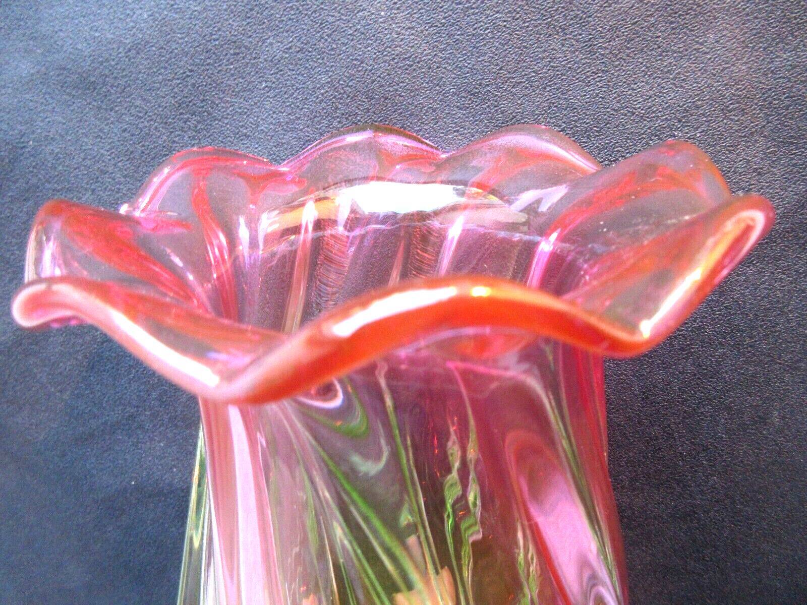 Murano crystal art deco vase
