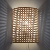 Pair of cannage wall lights