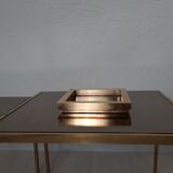 Vintage brass empty/centerpiece with engraved signature by Romeo Rega