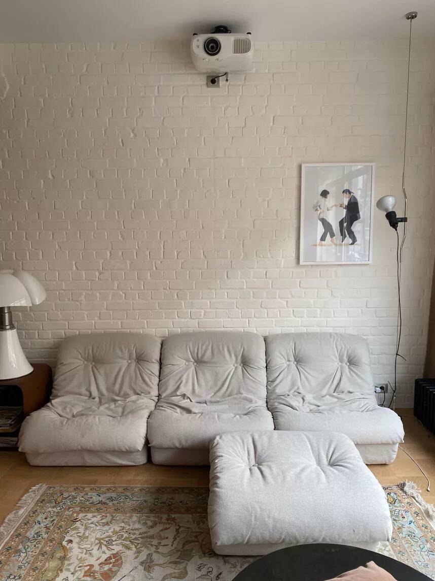 Modular sofa with 3 armchairs and an ottoman.