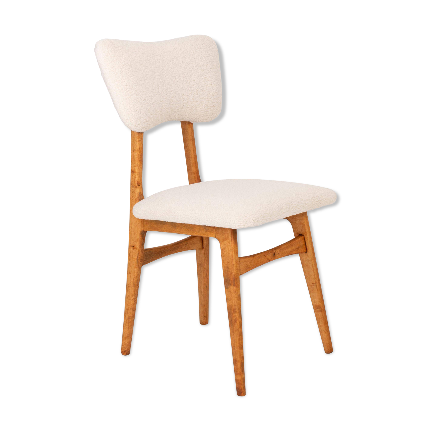 Chaise Bouclé Crème Clair du 20ème Siècle, 1960s