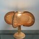Table lamp in wood and Scandinavian rattan wire