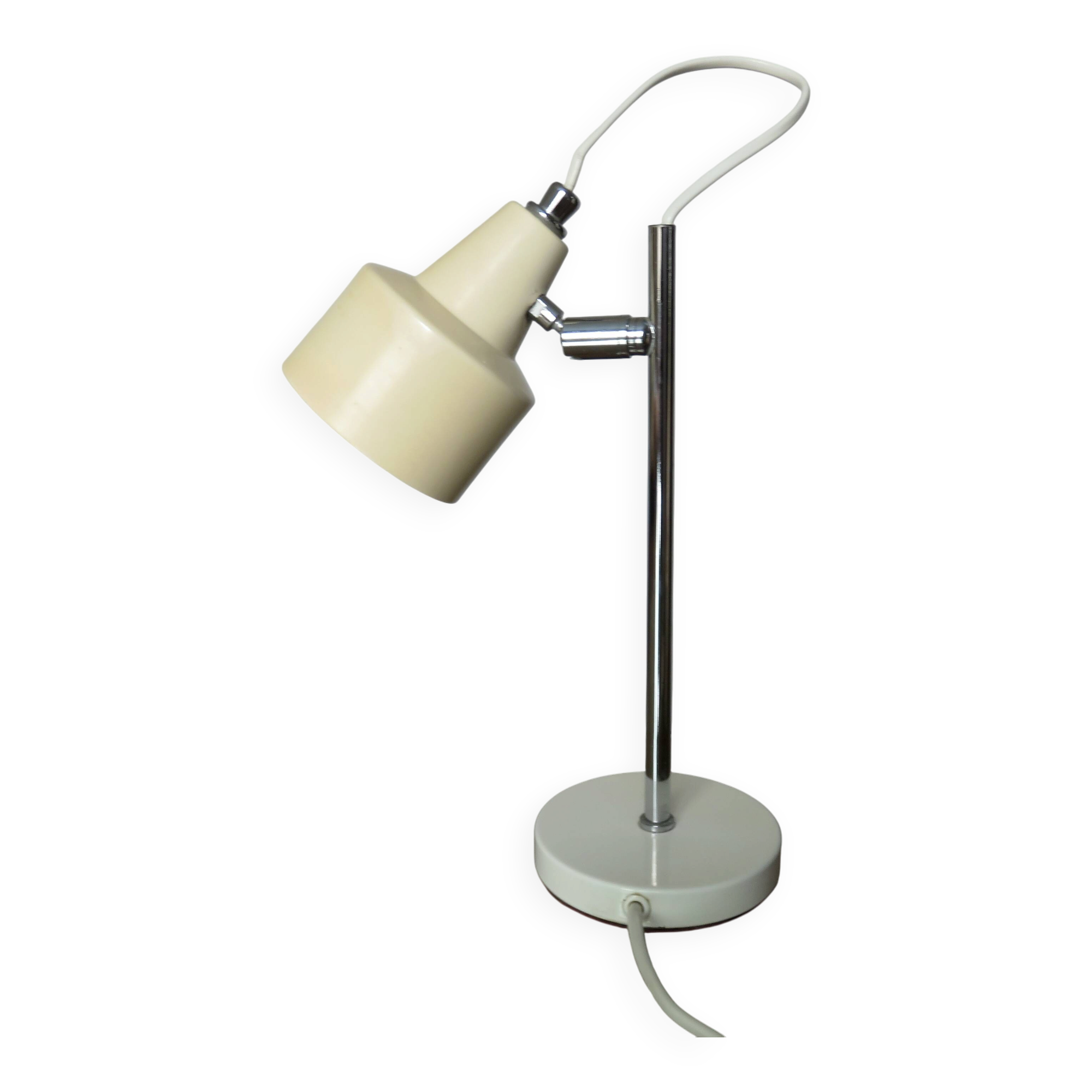 Small Italian lamp with a ball joint, chrome metal and lacquered metal, 60s 70s.