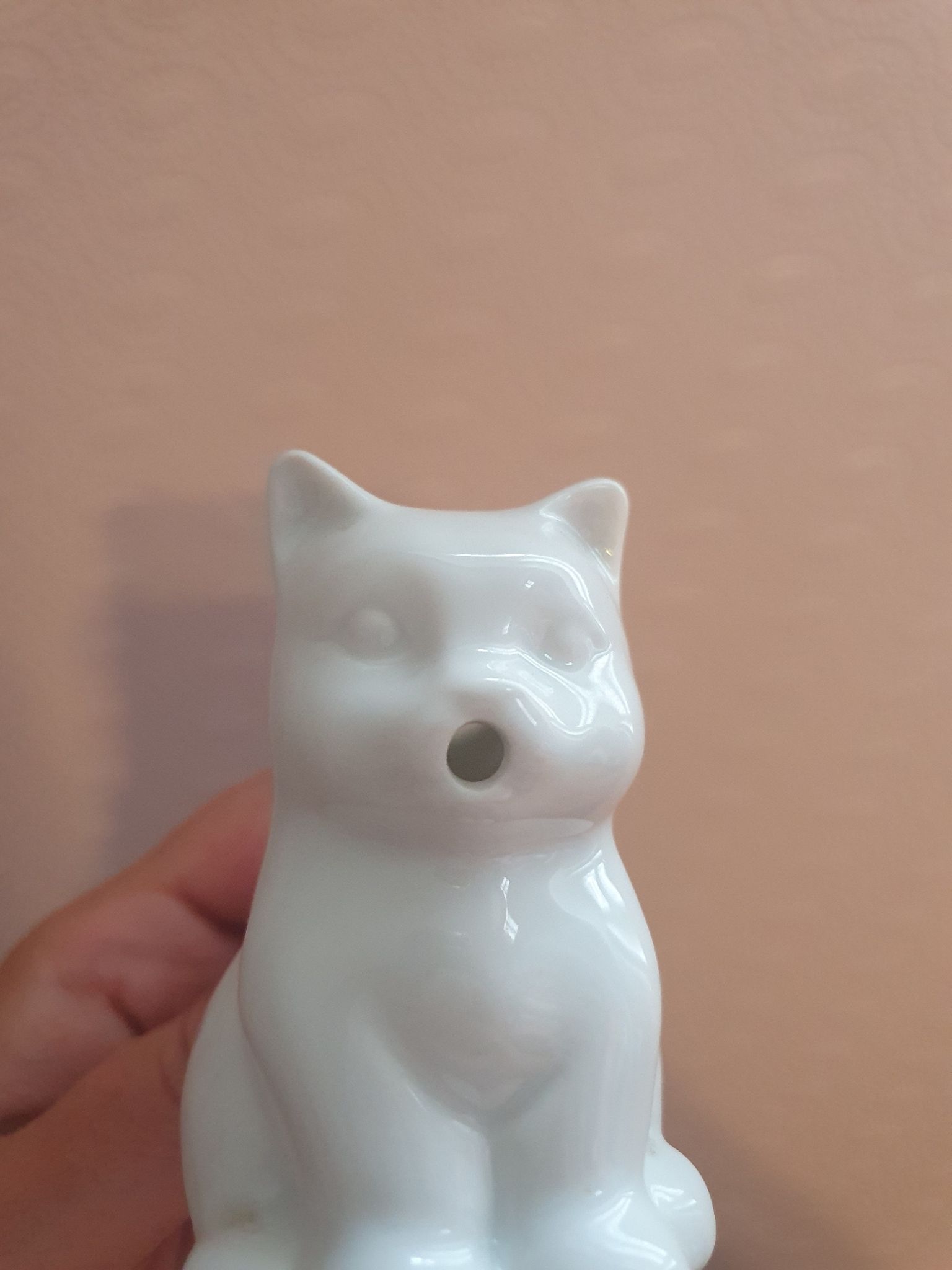 Small milk jug porcelain cream pot in the shape of a vintage cat