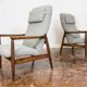 Mid-century high back armchairs by Edmund Homa, GFM, Poland, 1960s, set of