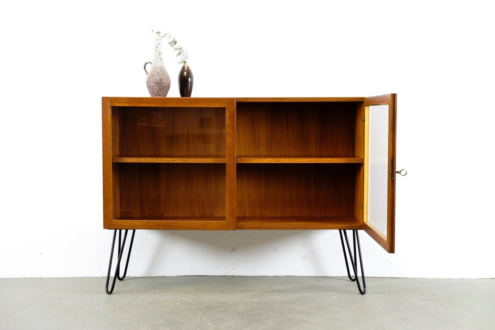 Vintage teak shopping shop window shelf 60s