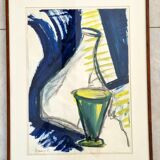 Bernd Zimmer (Born 1948) Gouache on paper - Abstract still life