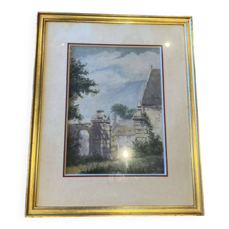 Aquarelle « entrée de maison »