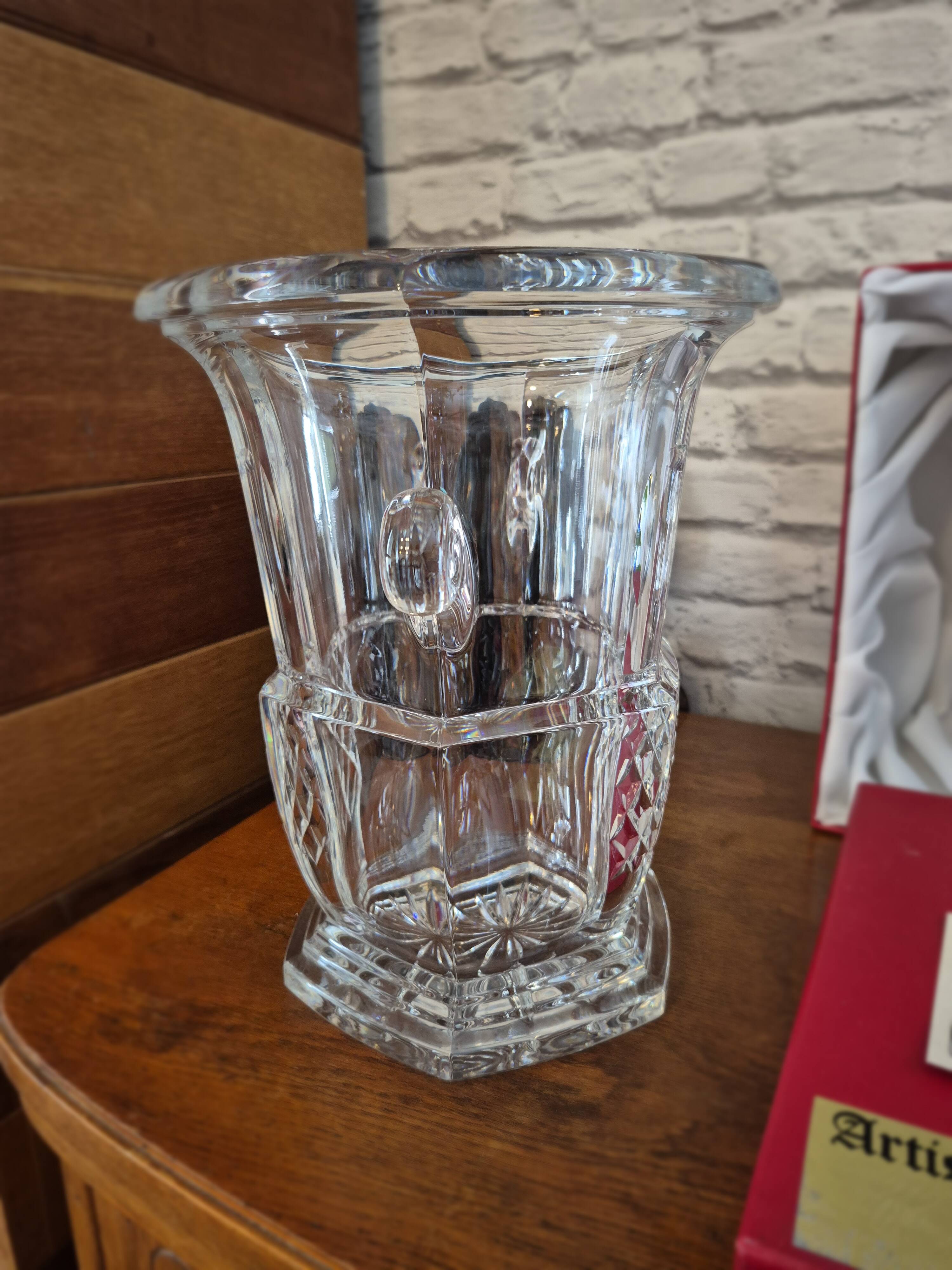 Large vintage Lorraine crystal champagne bucket