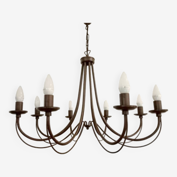 Brown metal chandelier