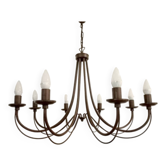 Brown metal chandelier