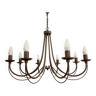 Brown metal chandelier