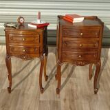 Louis XV bedside table in solid walnut