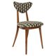 Impression David Midcentury in Emerald Satin, Heart Chair in Walnut Wood, Europe, 1960s