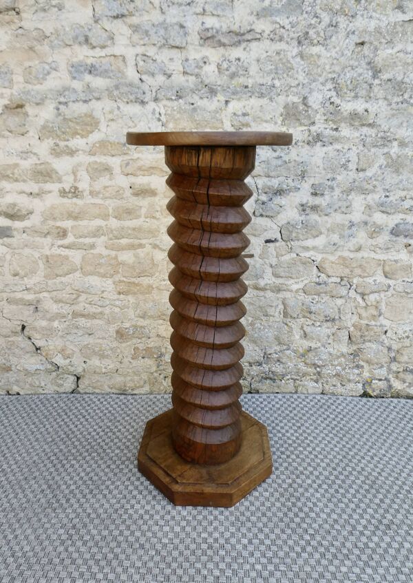 Sellette avec vis de pressoir ancienne