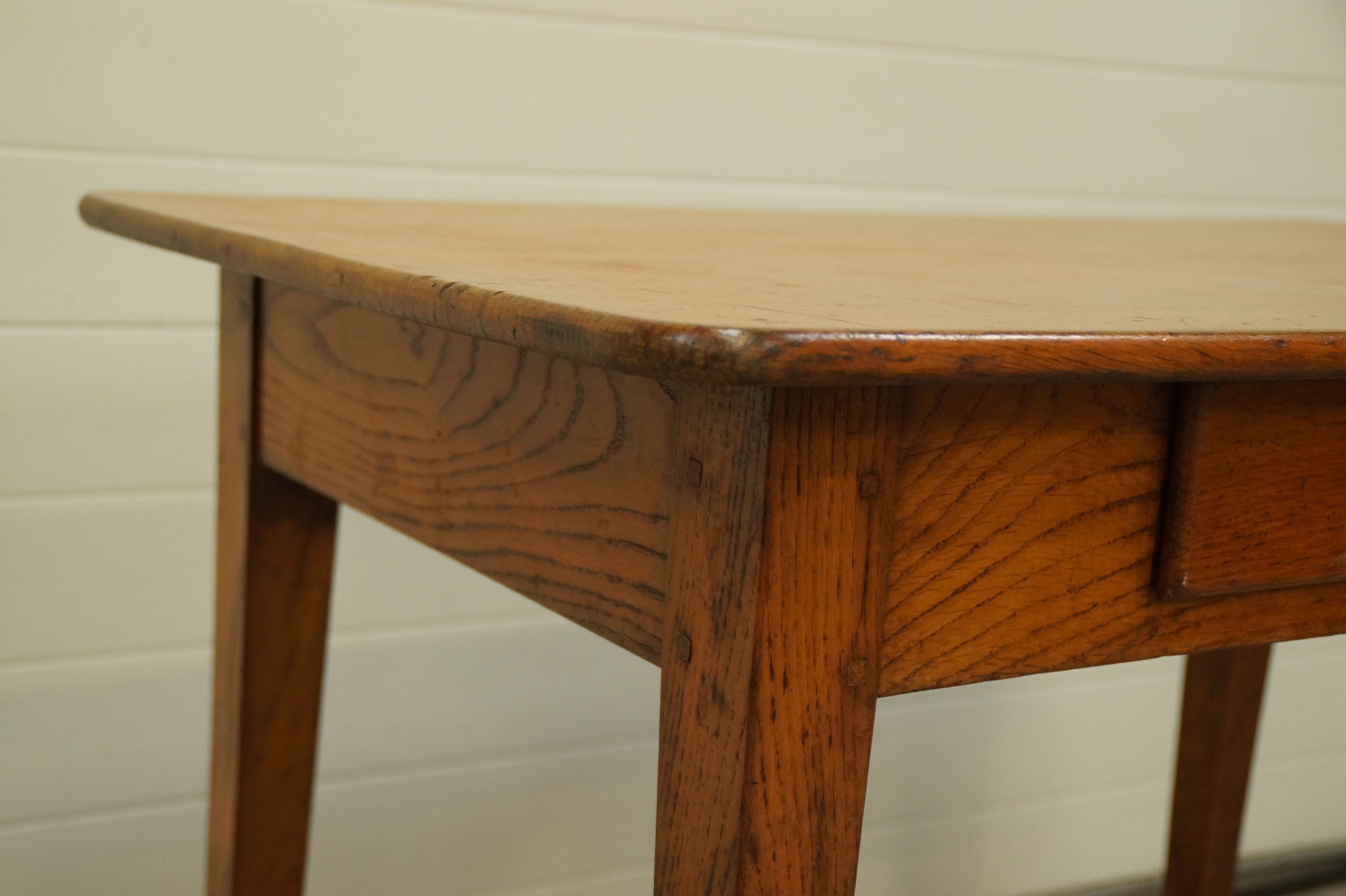 Old desk in chestnut side table