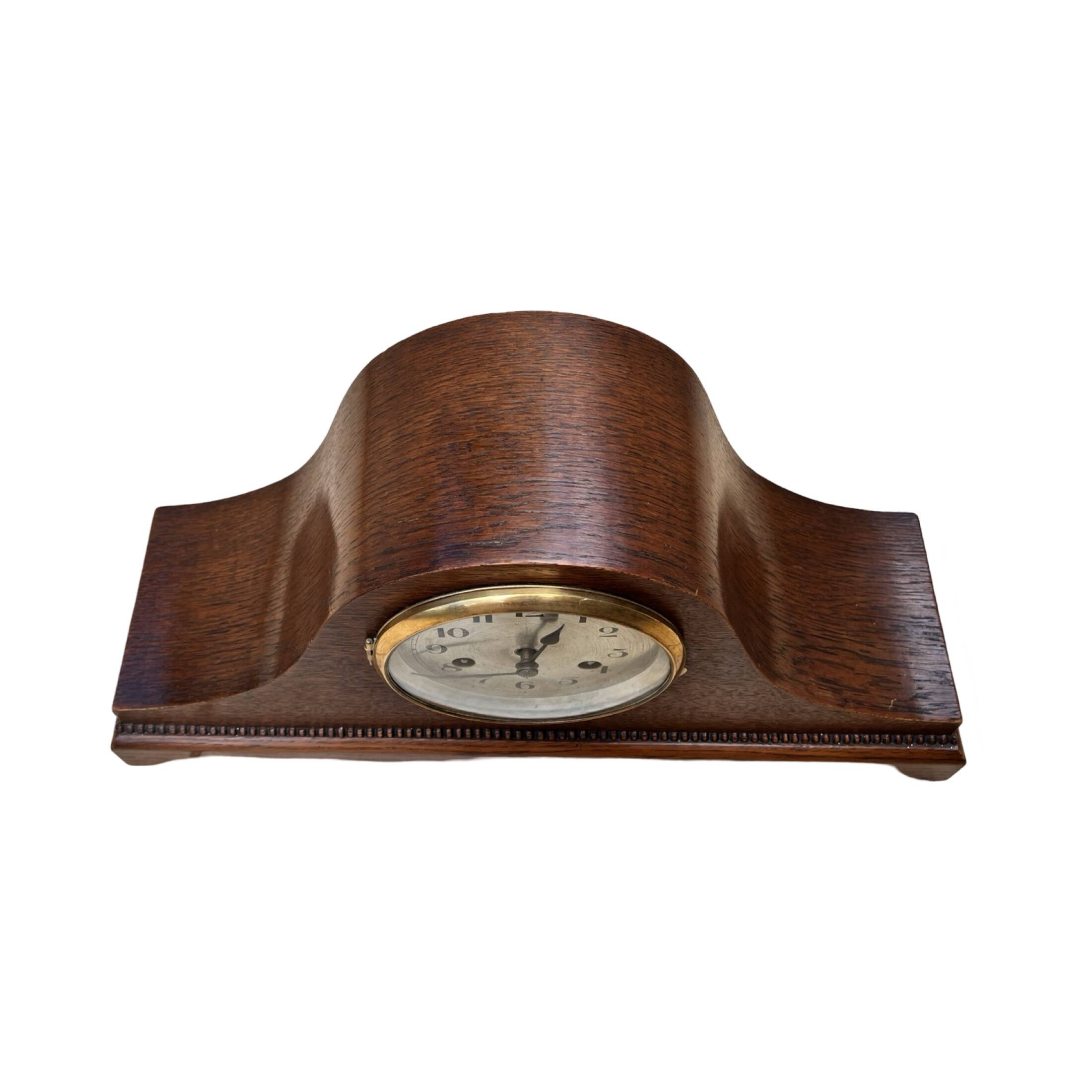 Mantel clock, art deco style, Napoleon's hat, Germany, 1930s.