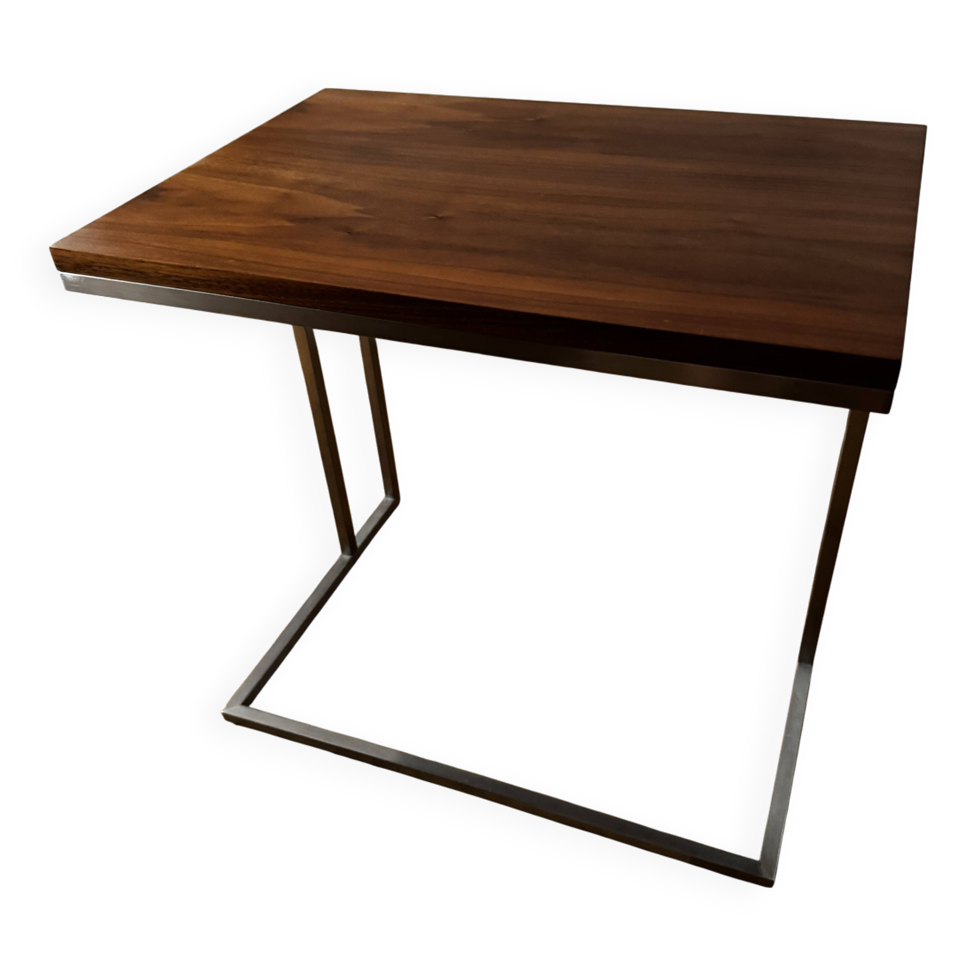 Art Deco wood and metal side table