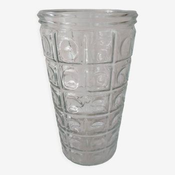 Transparent Art Deco style molded glass vase