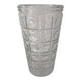 Transparent Art Deco style molded glass vase
