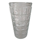 Transparent Art Deco style molded glass vase