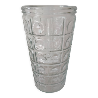 Transparent Art Deco style molded glass vase