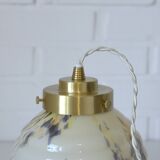 Art Deco redesign pendant lamp  / marbled glass antique hanging lamp