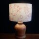 Abat-jour rond toile de jouy rouge et blanche