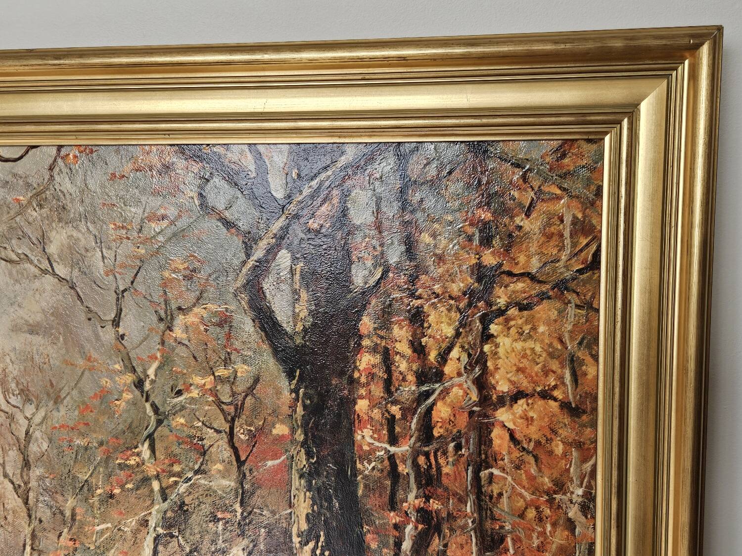 Oil on canvas of an autumn landscape - Reproduction by Robert Wood