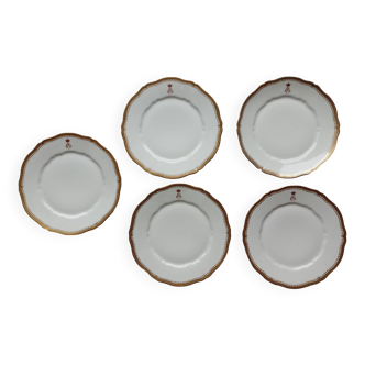 Assiette de la couronne du Portugal, filet or Théodore de Havilland, Limoges, seconde moitié du 19e