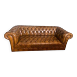 Chesterfield 3-seater sofa in brown leather