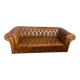 Chesterfield 3-seater sofa in brown leather