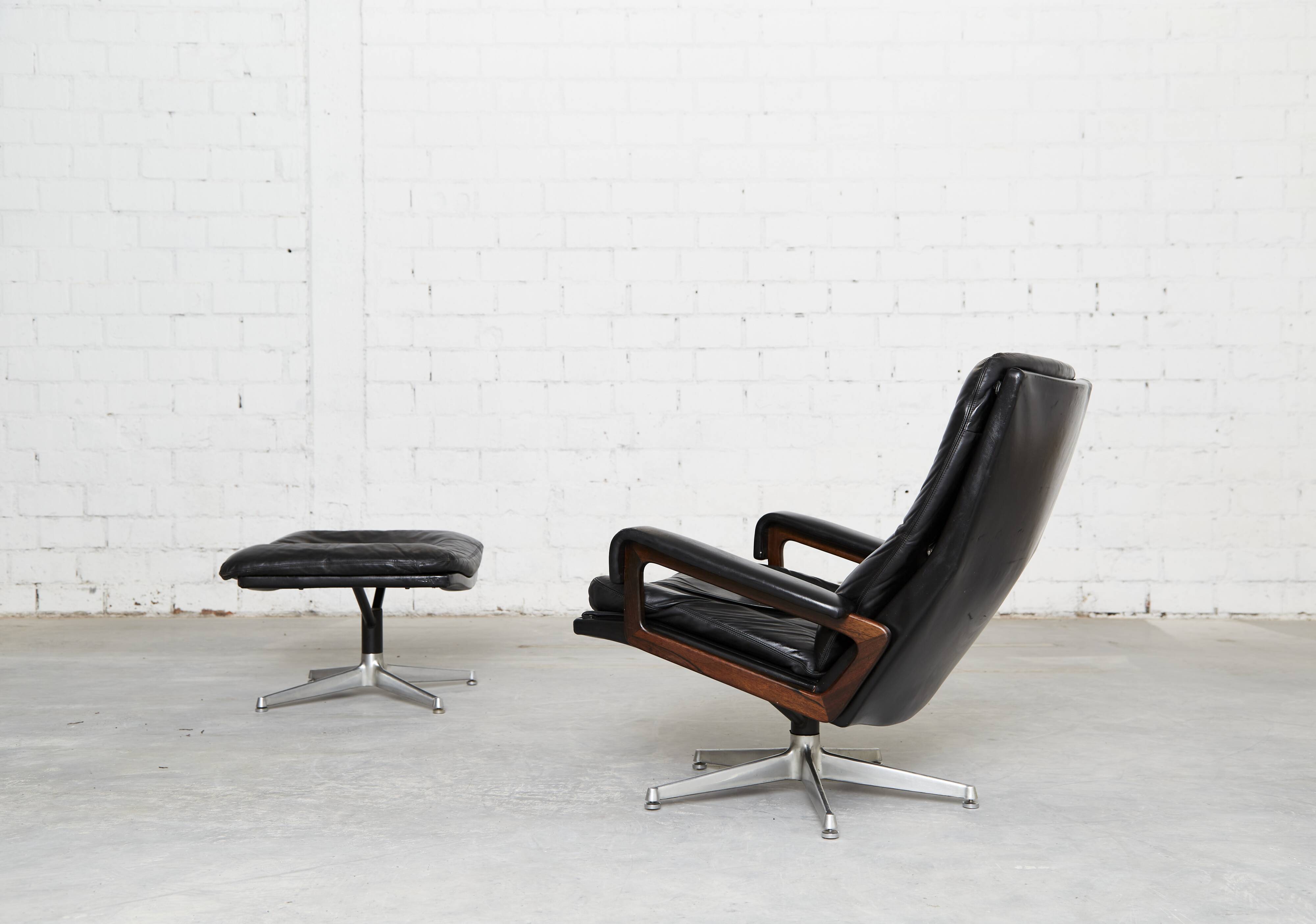 Vintage Lounge Chair & Ottoman by André Vandenbeuck for Strässle