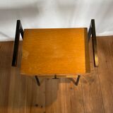 Vintage side table year 50 wood and metal dlg jacques hitier