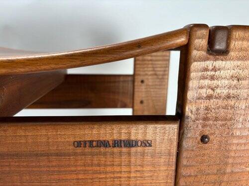 Wooden Stools attributed to Giuseppe Rivadossi for Officina Rivadossi, Italy, 1970s, Set of 2