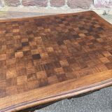Rocaille louis xv style desk table in walnut provence 1920s