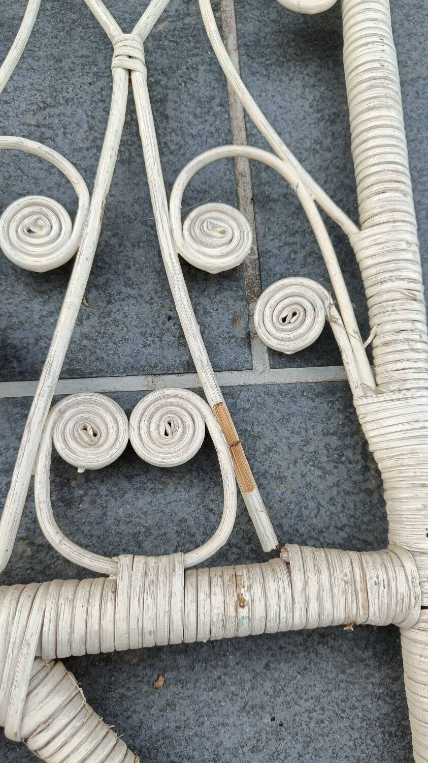 Peacock rattan headboard, 1970