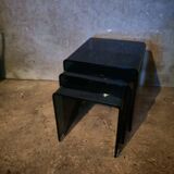 3 nesting coffee tables in smoked glass