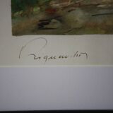 Watercolor by Alfred Doll representing "Riquewihr, rue Juifs" 30X37cm