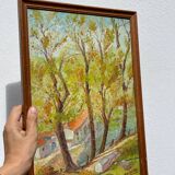 Signed oil landscape painting