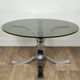 Chromed metal and smoked glass coffee table, 1970s