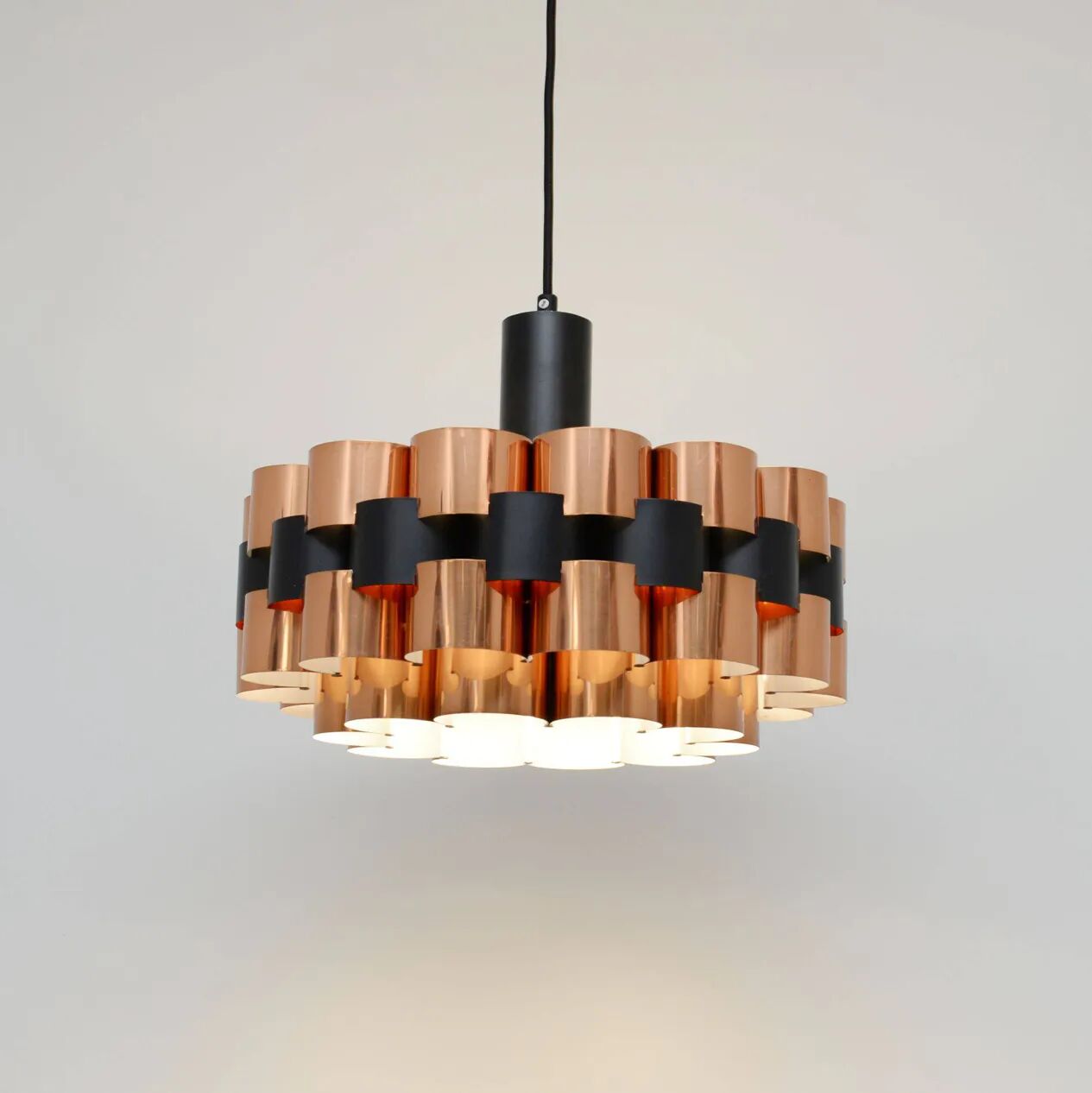 Copper lamp by Werner Schou for Coronell Elektro, 1970s