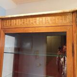Large showcase 1 door in Louis XVI style marquetry