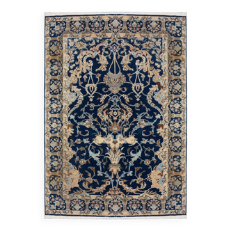 Tapis d'orient iran kashan - fait main : 1, 42 x 2.00 mètres en Laine et Soie