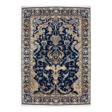 Iranian oriental carpet Kashan - handmade: 1.42 x 2.00 metres in Wool and Silk
