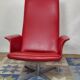 Bodafors-Verken swivel chair in red faux leather, Sweden, 1970s