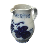 Former betschdorf pitcher blue sandstone enamelled decor vintage vines